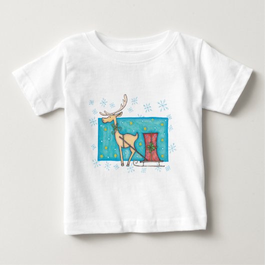 パッケージ付きトナカイ ベビーTシャツ (正面)