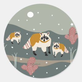 パッケージ用のデザートライフアライグマのシール ラウンドシール