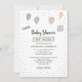 パッケージ+バルーン中立ベビーシャワー（郵便） 招待状 (正面)