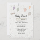 パッケージ+バルーン中立ベビーシャワー（郵便） 招待状 (正面)