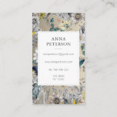 パッシエレガントョンフラワーズシルバーグレースクエア美しい 名刺 (裏面)