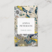 パッシエレガントョンフラワーズシルバーグレースクエア美しい 名刺 (正面)