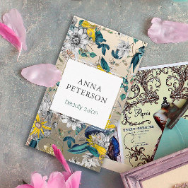 パッシエレガントョンフラワーズシルバーグレースクエア美しい 名刺