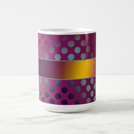 パッシグラデーションュフルーツ水玉模様パーソナライズされた コーヒーマグカップ (中央)