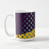 パッシグラデーションュフルーツ水玉模様マルーンイエローティール(緑がかった色) コーヒーマグカップ (左)