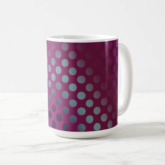 パッシグラデーションュフルーツ水玉模様マルーンイエローティール(緑がかった色) コーヒーマグカップ (正面右)