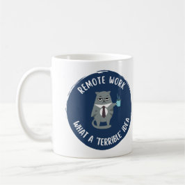 パッシブ積極的（リモート作業）コーヒーマグ（青） コーヒーマグカップ