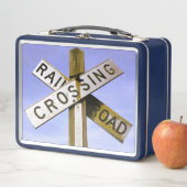 パッシブ鉄道横断クロスバック標識 メタルランチボックス (インサイチュ)