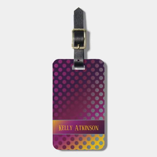 パッショグラデーションンフルーツ水玉模様 ラゲッジタグ (正面縦)