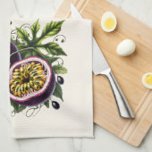 「パッションで乾かす！パッションフルーツ キッチンタオル (四つ折り)
