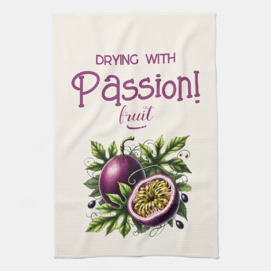「パッションで乾かす！パッションフルーツ キッチンタオル (縦)