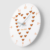 パッションチョウのハート形のダンス ラージ壁時計 (傾斜)