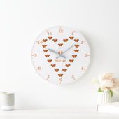 パッションチョウのハート形のダンス ラージ壁時計 (ホーム)