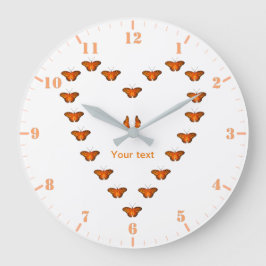 パッションチョウのハート形のダンス ラージ壁時計