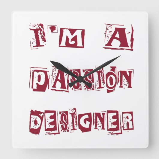 パッションデザイナー スクエア壁時計 (正面)