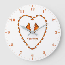 パッションバタフライをハート形状にカスタマイズ ラージ壁時計