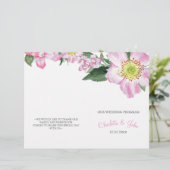 パッションピンク水彩花結婚式招待状 (スタンド正面)