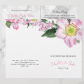 パッションピンク水彩花結婚式招待状 (正面/裏面)