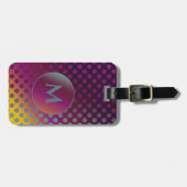 パッションフグラデーションルーツ水玉模様、モノグラム ラゲッジタグ (正面横)