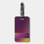パッションフグラデーションルーツ水玉模様、モノグラム ラゲッジタグ (裏面縦)
