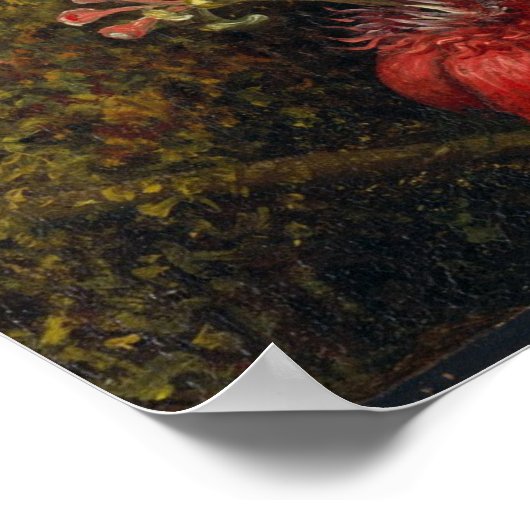 パッションフラワーを持つハミングバード ポスター (角)