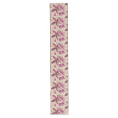 パッションフラワーズウォーターカラーバーガンディーブロンズ金ゴールド ロングテーブルランナー (正面)