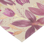 パッションフラワーズウォーターカラーバーガンディーブロンズ金ゴールド ロングテーブルランナー (コーナー)