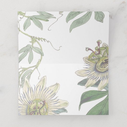 パッションフラワーテーブル座席表またはエスコートカード プレイスカード (内部開封)