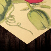 パッションフラワーヴィンテージレッド金ゴールドイラストレーション 薄葉紙