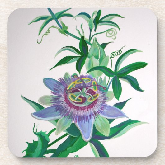 パッションフラワー植物芸術 コースター (正面)