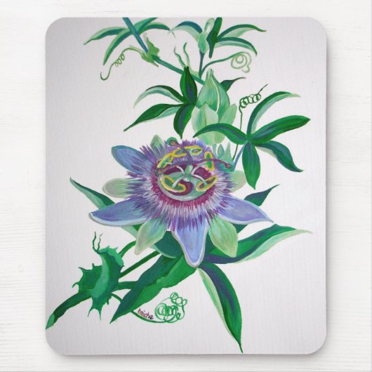 パッションフラワー植物芸術 マウスパッド (正面)