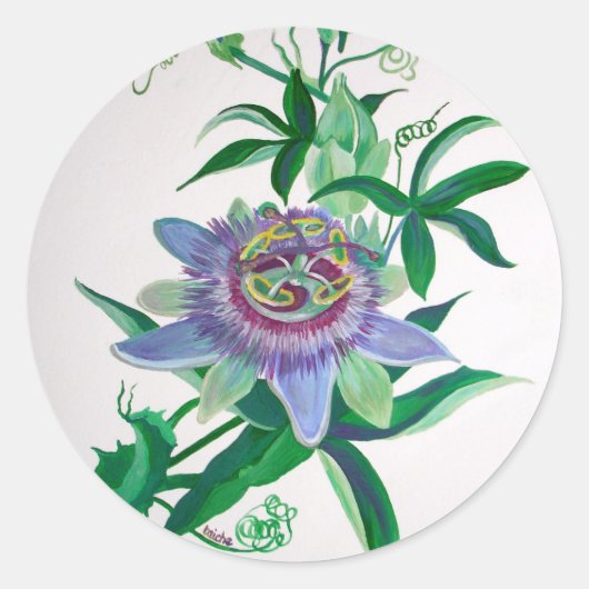 パッションフラワー植物芸術 ラウンドシール (正面)