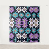 パッションフラワー花柄ウォールタペストリー タペストリー (正面)