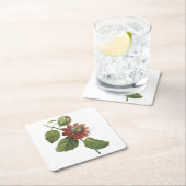 パッションフラワー(パッションフローララータ)バイレッドヴェー スクエアペーパーコースター (インサイチュ)