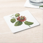 パッションフラワー(パッションフローララータ)バイレッドヴェー スクエアペーパーコースター (アングル)