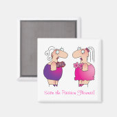 パッションフラワー！乳がん認識度磁石 マグネット (正面/裏面)