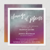 パッションフルーツプラン変更延期結婚のカード 招待状 (正面/裏面)