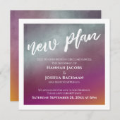 パッションフルーツ新しい計画の延期結婚のカード 招待状 (正面/裏面)