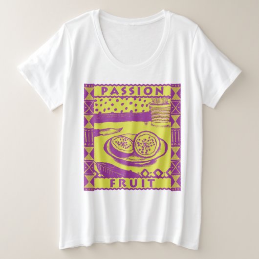 パッションフルーツ プラスサイズTシャツ (デザイン正面)