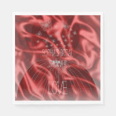 パッションレッドフェイクサテンブライダルシャワー蝶 スタンダードランチョンナプキン (正面)