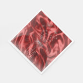 パッションレッドフェイクサテンブライダルシャワー蝶 スタンダードランチョンナプキン (角)