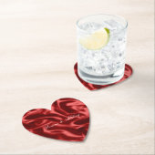 パッションレッドロマンチックフェイクサテン結婚ズ ペーパーコースター (インサイチュ)