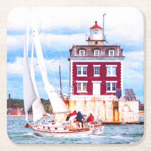 パッシングレッジライト スクエアペーパーコースター (正面)