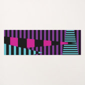 パッストライプクストライプ、紫、青、および黒の ヨガマット (裏面(横))