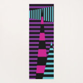 パッストライプクストライプ、紫、青、および黒の ヨガマット (裏面)