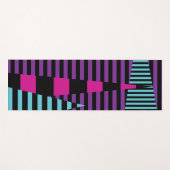 パッストライプクストライプ、紫、青、および黒の ヨガマット (正面(横))