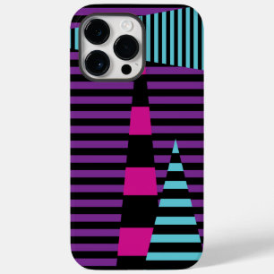パッストライプクストライプ、紫、青、および黒の Case-Mate iPhone 14 PRO MAXケース