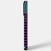 パッストライプクストライプ、紫、青、および黒の Case-Mate iPhoneケース (裏面 / 左)