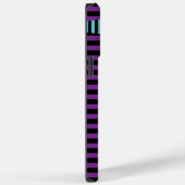 パッストライプクストライプ、紫、青、および黒の Case-Mate iPhoneケース (裏面 / 右)