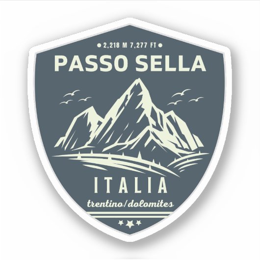 パッソ・セッラ イタリアの山々 バイクツアー シール (正面)